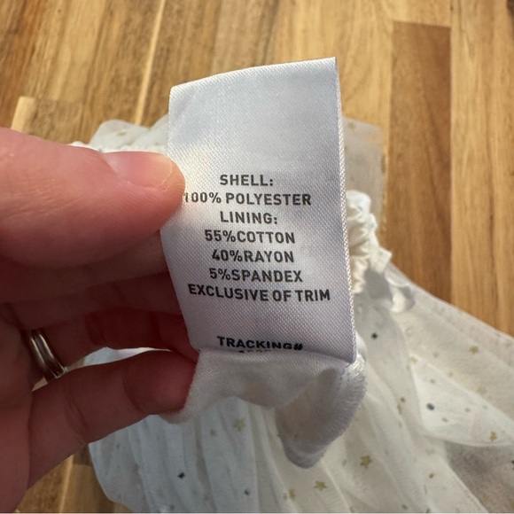 Rockets of Awesome Girls Cream Tulle Star Sequin Tutu Skirt Size 2/3 - Picture 5 of 5